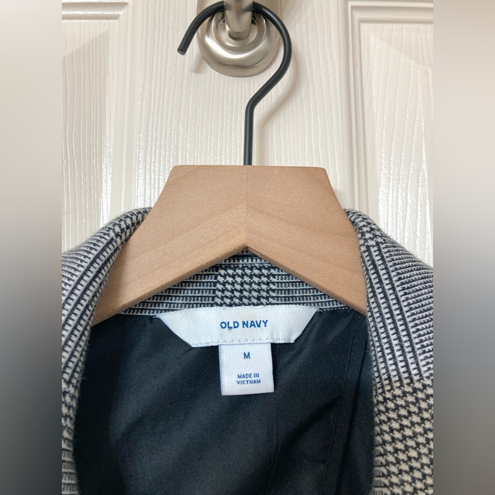 Old Navy Women’s Glen Plaid Knit Blazer Jacket Medium Heritage Poetcore Academia - Picture 2 of 10